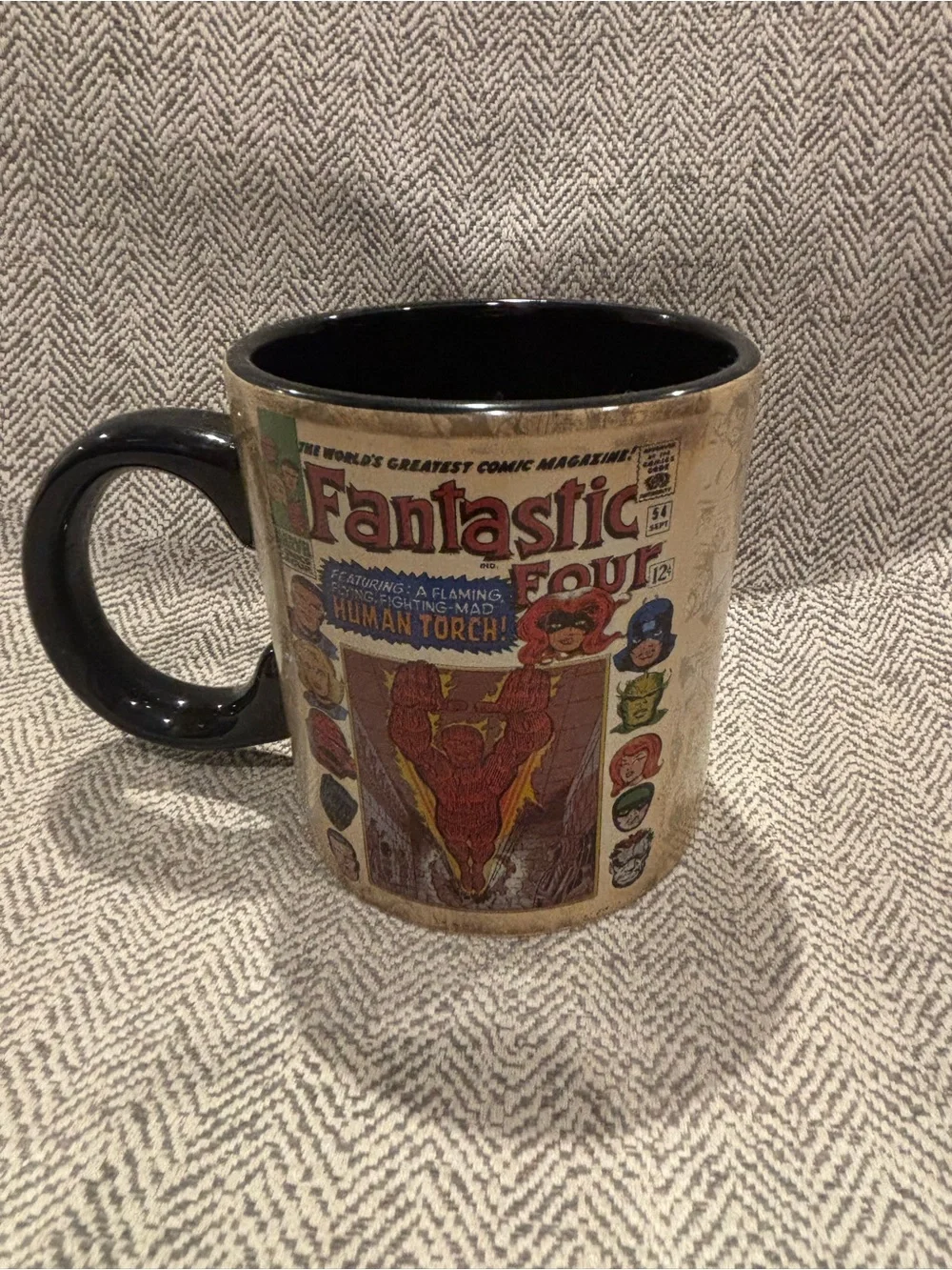 Marvel Fantastic Four Comic Cover Mug - Black Interior & Handle